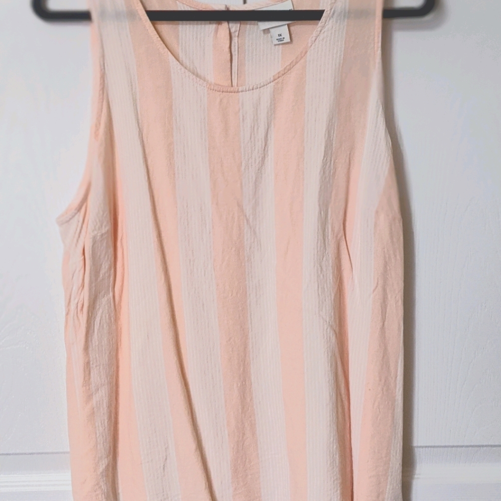 AVA & VIV Peach and White Stripe Tank